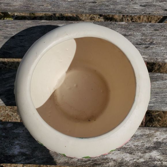 FTD 1990s Ceramic Round Rose Flower Pot Vase - Picture 4 of 5